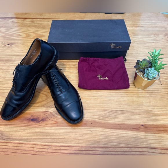 Allen Edmonds 5615 PARK AVENUE Mens Black Leather Cap Toe Oxfords Size 13